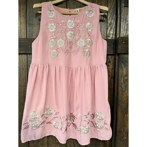 Lara XX Dusty Rose and Silver Floral Embellished Dress